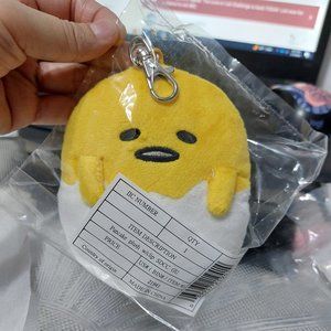 Gudetama Pancake Plush Clip On To Handbag Keychain Accessory